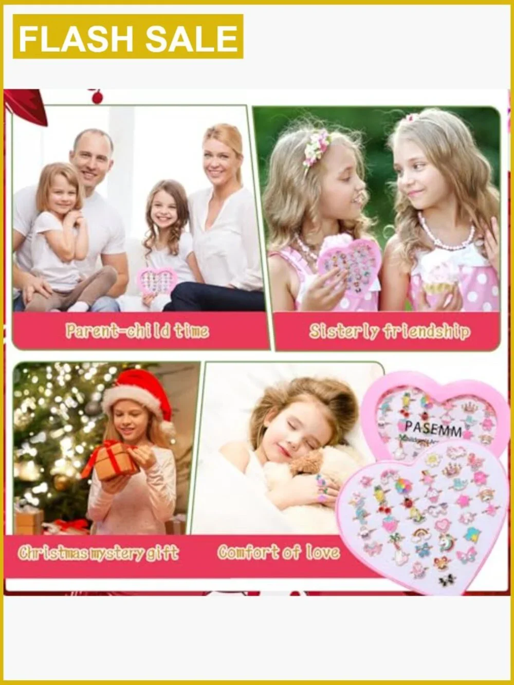 36 Piece Kids Play Ring Set for Girls - Adjustable Unicorn Rings Toys in Gift